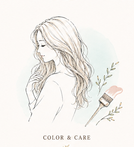 カラーとトリートメントのイラスト