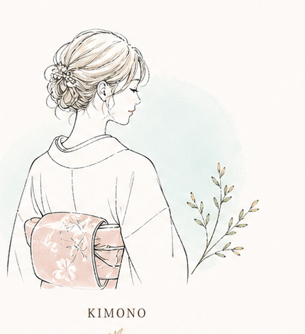着付けとヘアアレンジのイラスト