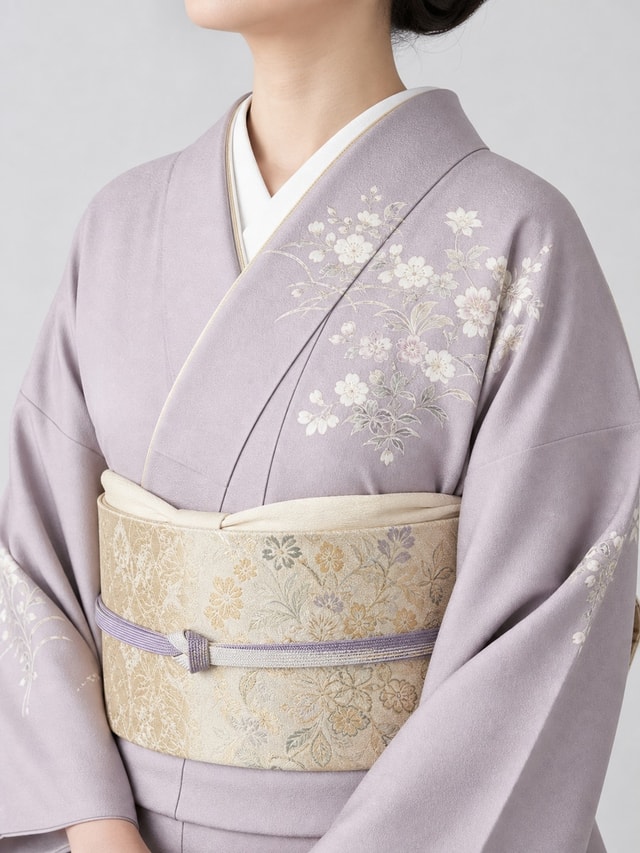 訪問着と帯の着付け例